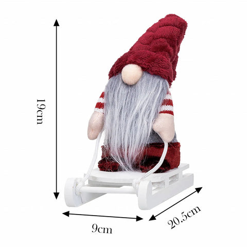 Le nain du Père Noël avec toboggan Karaca Home Noël, velours 