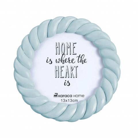 Cadre photo Karaca Home Harmony bleu, rond