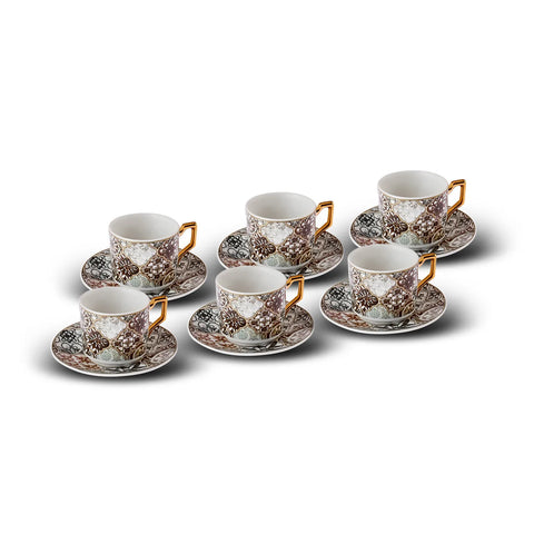 Coffret de tasses à café Karaca Milas pour 6 personnes, 100 ml