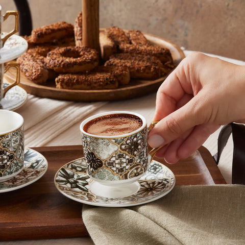 Coffret de tasses à café Karaca Milas pour 6 personnes, 100 ml