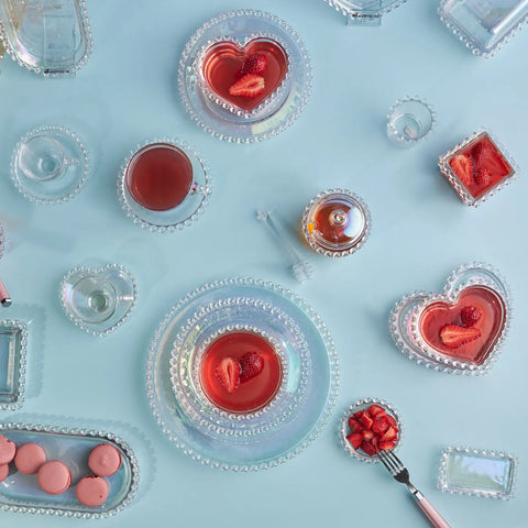 Assiette à dessert Karaca Rory Cœur, verre, 18 cm