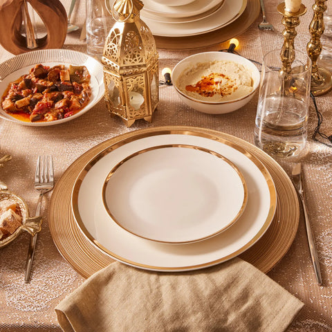 Service de table Karaca Gold Line pour 6 personnes, 24 pièces, porcelaine 