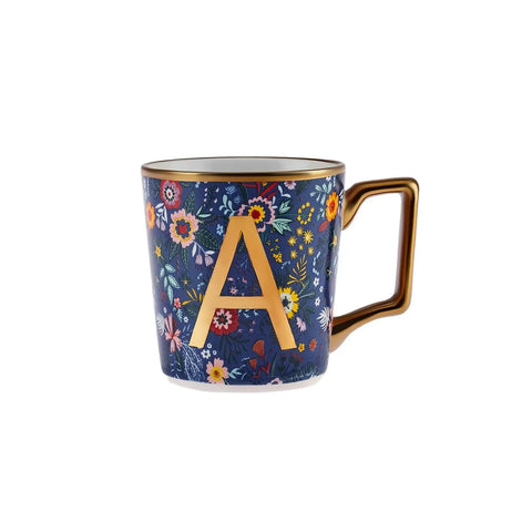 Mug Karaca Flower avec lettre A, 350 ml