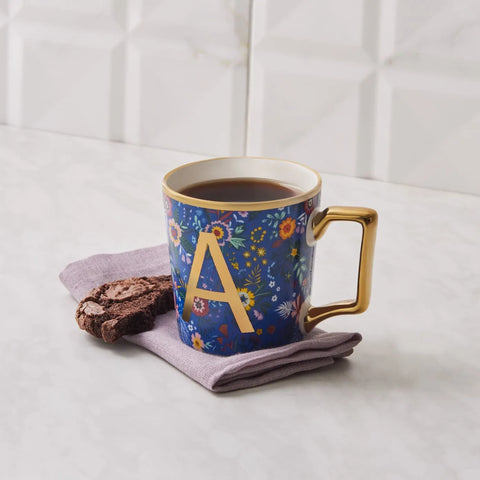 Mug Karaca Flower avec lettre A, 350 ml