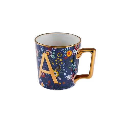 Mug Karaca Flower avec lettre A, 350 ml