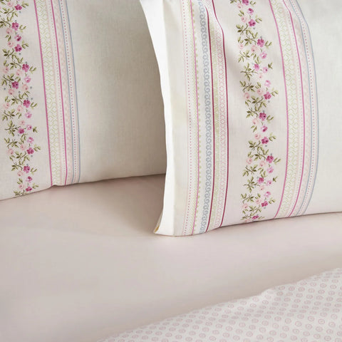 Parure de lit Karaca Home Glen pour lit double, 100% coton, rose