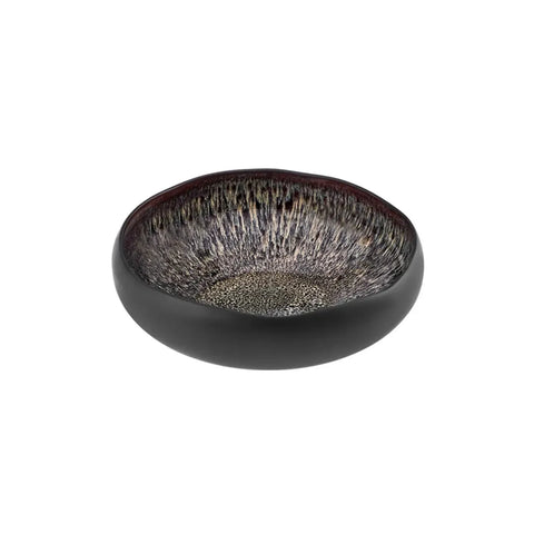 Bol de service Karaca Galactic Reactive Glaze, taille moyenne, noir