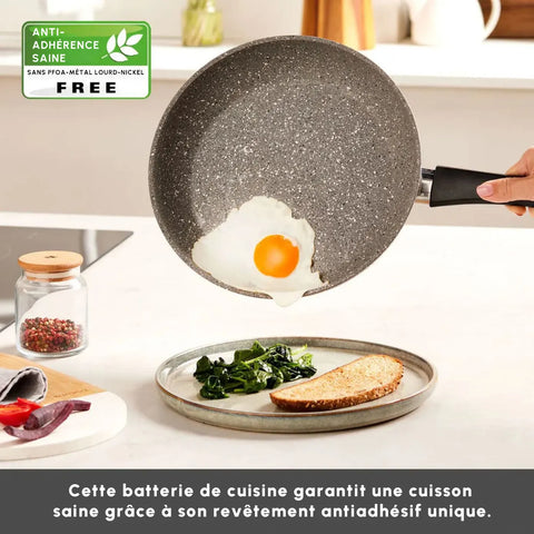 Batterie de cuisine Karaca Gris Biogranit Base induction, 7 pièces