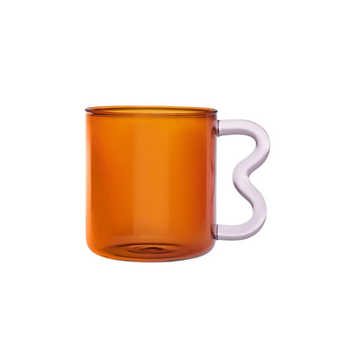 Mug Karaca Miracle orange, manche zigzag rose