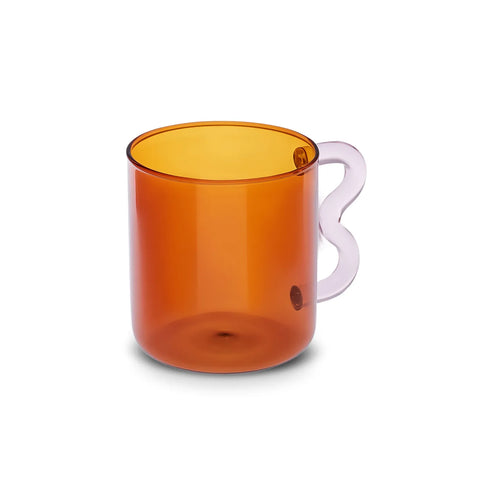 Mug Karaca Miracle orange, manche zigzag rose