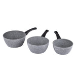 Biogranit Induction Milk Pot Set Karaca Gris, 3 pièces