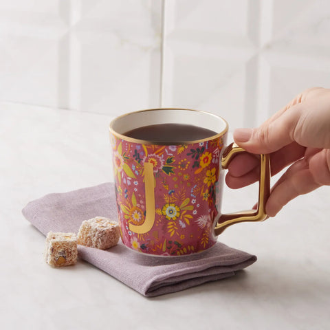 KARACA FLOWER J HARFLI MUG, MULTICOLOR