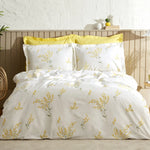 Ensemble de literie Karaca Home Loretta 100% Coton pour lit double, Jaune