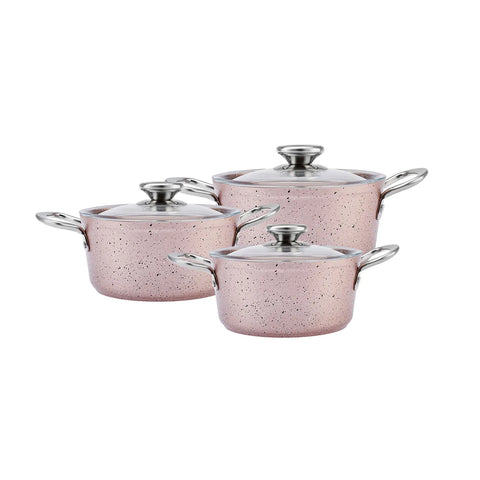 Biogranit Midi Batterie de cuisine Karaca Ivy, 6 pièces, Rose