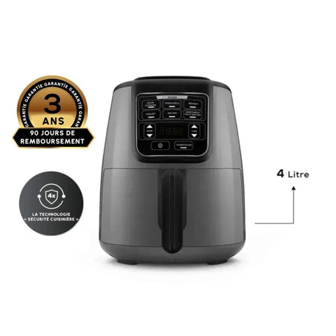 Airfryer Karaca Air Cook XL 2 en 1 Space, gris et noir