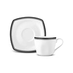 Ensemble de Tasses à Thé Karaca Black Line pour 6 Personnes, 12 Pièces, 220 ml