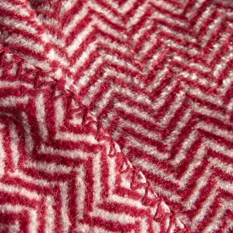 Couverture Double à Motif Chevrons Karaca Home Sandra, Rouge