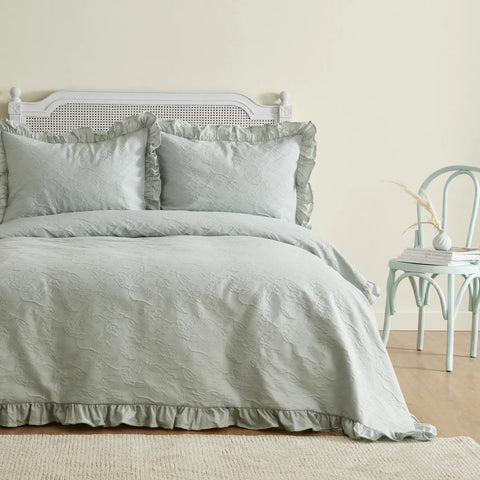 Karaca Home White Collection Tyra 100% coton Couette double, sauge