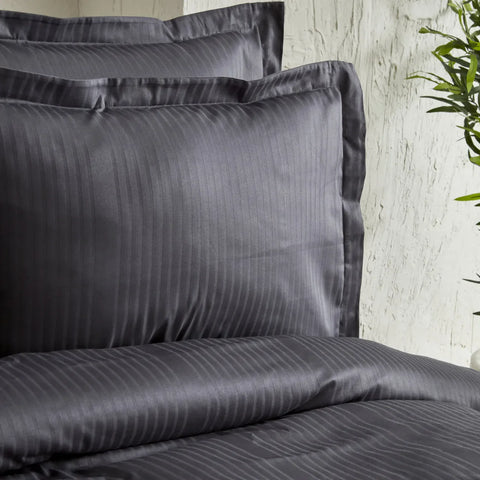 Parure de Lit Simple en Satin Karaca Home Uniq 100 % Coton, Anthracite