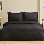 Parure de Lit Simple en Satin Karaca Home Uniq 100 % Coton, Noir