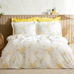 Karaca Home Loretta Ensemble de housse de couette individuelle en 100% coton jaune