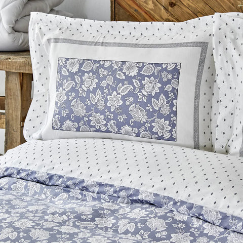 Parure de Lit Simple Karaca Home Celerina Bleu 100 % Coton