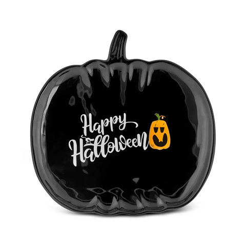 Assiette de Service Karaca Halloween 24 Citrouille Noire 26 cm