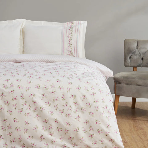 Karaca Home Glen Ensemble de housse de couette individuelle en coton rose