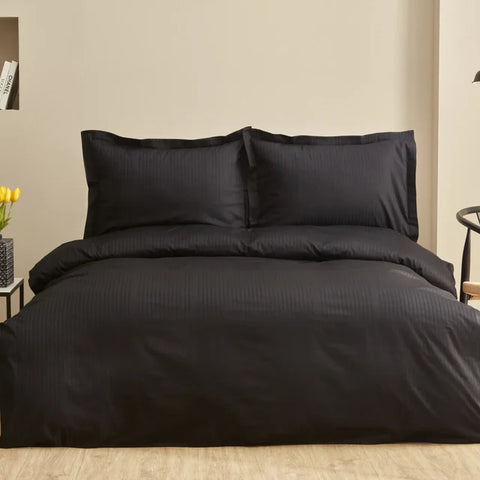 Karaca Home Uniq Housse de Couette Satin 100% Coton Double, Noir